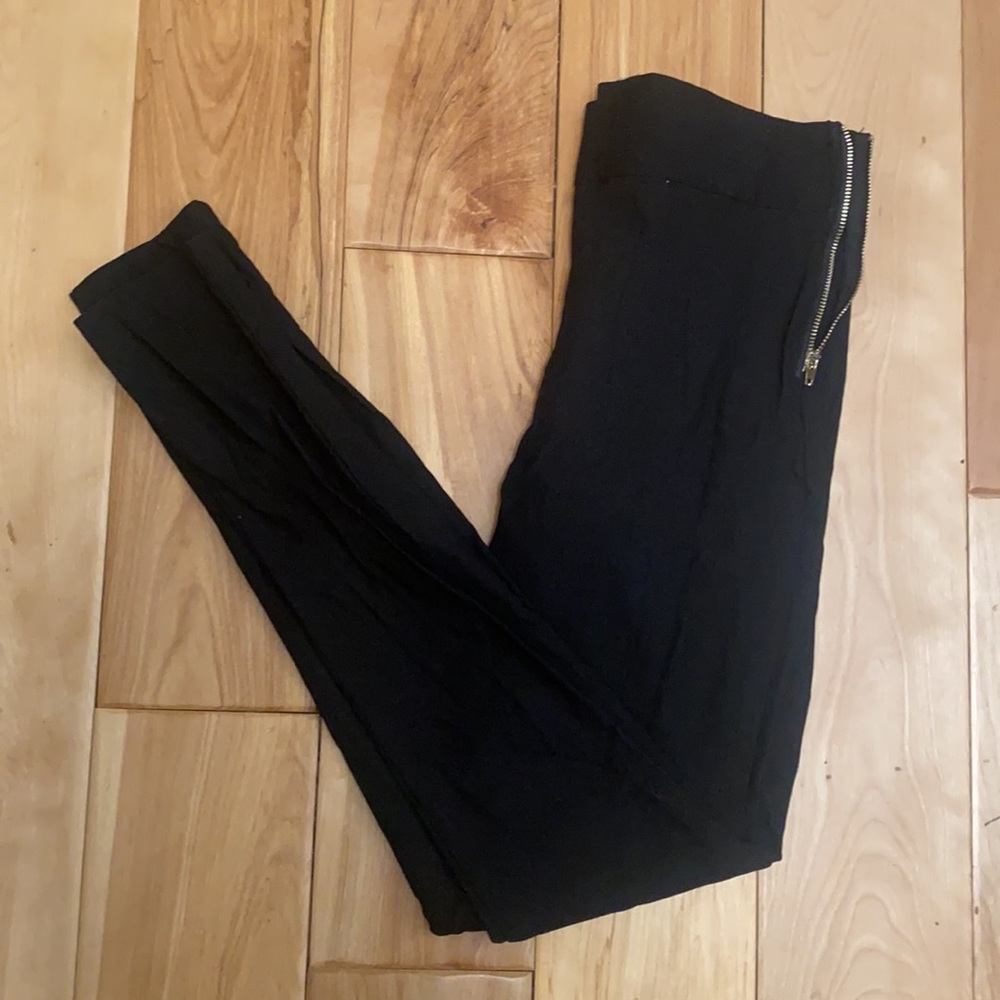 Foreign Exchange Black Jegging Gold Side Zip SizeS